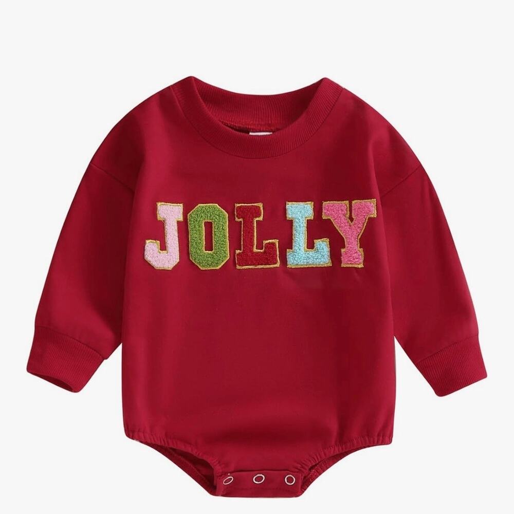 NWOT Jolly Chenille Letter Long Sleeve Onesie 12–18 Months